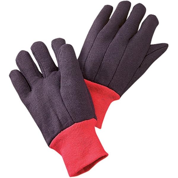 Radnor Men's Brown 14 Ounce 100% Cotton Jersey Gloves With Slip-On